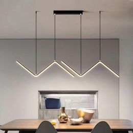 Modern LED Pendant Light Gold/Black Long Line Pendant Light For Restaurant Study Kitchen Office Coffee Home Decoration Luxury