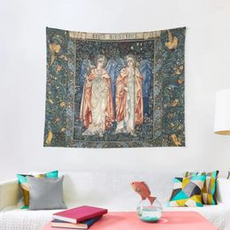 Tapestries ANGELI MINISTRANTES Angels In Blue Green Floral Tapestry Room Decoration Decor For Bedroom Home Supplies