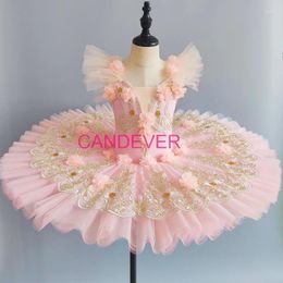 Stage Wear Red Pink Lace Sequin Ballet Tutu Professional Women Swan Competition Flower Dress Skirt Baby Kids Toddler Girls Dance