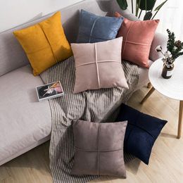 Pillow Nordic INS Style Cross Striped Cover 45x45CM Solid Color White Yellow Gray Decorative Pillows Home Sofa Chair Pillowcase