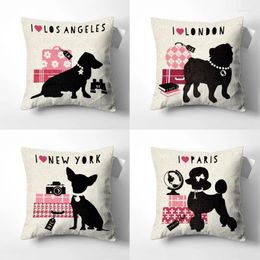 Pillow Dog Decorative Covers Sofa Living Room Cover Farmhouse Home Decor Case Letter S