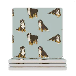 Table Mats Bernedoodle Doodle Dog Ceramic Coasters (Square) Cute Personalise Mug Set For Drinks