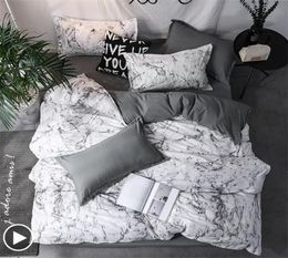 New Arrival 3pcs Bedding Set Marble Geometric Duvet Cover Sets With Pillowcase Quilt Cover Double sided Bed Linings Bedclothes LJ26509997