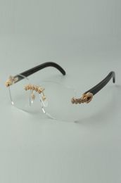 Designer bouquet diamond buffs glasses Frames 3524012 with natural black buffalo horn temples and 56mm lens5366819