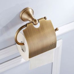 Holders Brass Antique Bathroom Toilet Paper Holder Hanger with Cover Tissue Bar