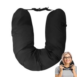 Stuffable Neck Pillow Portable Clothing Travel Neck Pillowcase Sleeper Hold Pillow For Train Aeroplanes With Refillable Support