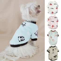 Dog Apparel Pet Pullover Cherry Panda Pattern Keep Warmth Skin-friendly Cartoon Dogs Sweatshirt Costume For Autumn