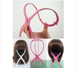 5pcs Cheap Wig Stand Folding Plastic Wig Stand Stable Durable Hair Support Display Wigs Hat Cap Holder hair extension tools In Sto7482820