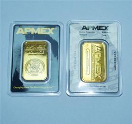 High quality gold plated Bullion Gift 1 oz APMEX Gold Bar NonMagnetic 24k Business Collection234e3236716