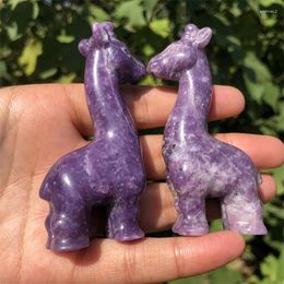 Decorative Figurines 78x35x18mm Natual Blue Aventurine Giraffe Crystal Carving Healing Lucky Fashion Home Decoration Healthy Children Gift