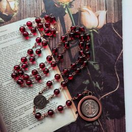 Pendant Necklaces Vintage Beads Necklace Rosary Catholic Elegant Neck Jewelry For Daily