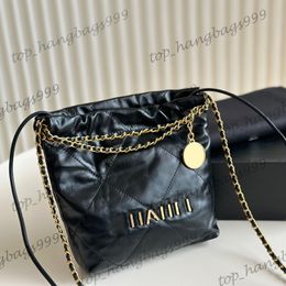 23Ss Classic Quilted Mini Shopper Cross Body Shoulder Bag Gold Coin Chain Round Strap Handbag Luxury Designer Brand Purse For Women Summer 20X17CM Black Purple White