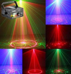 New 3 Lens 40 Patterns Club Bar RGB Laser Blue LED Stage Lighting Dj Home Party Show Professional Projector Light Disco1831884
