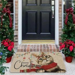 Carpets Christmas Floor Mat Entrance Doormat Bedroom Bath Toilet Anti Slip Carpet Cartoon Personalized Dirt-Proof Home Decor Accessory