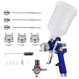 Guns High Mist Spray Gun Hvlp Spray Gun 1.4/1.7/2.0mm 3 Fluid Tips Airbrush Diy Spray Paint Kit Portable Car Paint Spray Gun