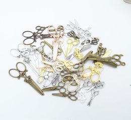 200grams Vintage silver bronze gold Colour scissors shears charms antique metal pendant for bracelet earring necklace diy Jewellery m3203887