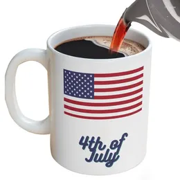 Mugs American Flag Mug Red White Blue Patriotic Decor Ceramic Cups Independence Day Party Decorations 350ml Keepsake For