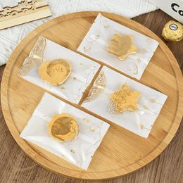 Gift Wrap 100pcs Ramadan Cookie Bags EID Mubarak Seal Nougat Candy Packaging Muslim Islamic Party Decor Supplies Al-Fitr