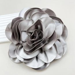 Brooches Flower Brooch Pin Hat Decoration Elegant Satin Floral For Women Men Style Lapel Dinner Party Exquisite Big