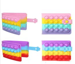 UPS Decompression Toy rainbow purse Push Wallet Portable Fashion Pack Silicone Press Fidget Toys Bags fast3494298