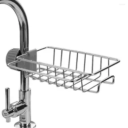Kitchen Storage Drainer Stainless Steel Faucet Holder Soap Towel Rack Shelf Organiser Adjustable Accessories