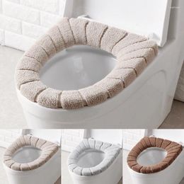Toilet Seat Covers 1pc Comfortable Velvet Coral Bathroom Cover Soft Warm Winter Mat Household Closestool Case Lid
