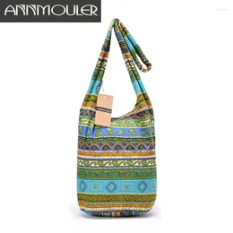 Evening Bags Large Capacity Women Bag Soft Cotton Shoulder Vintage Tribal Hobo Green Sling Chest For Ladies