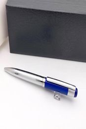 PURE PEARL Classic TH BlackBlue Fiber Cap Ballpoint Pen Silver texture barrel writes smoothly fashion Luxury Stationerybox setA1130827