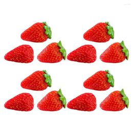 Party Decoration 12pcs Pretend Play Food Toy Artificial Mini Strawberry Decor Small Fake Model