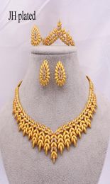 Ethiopia Jewellery sets for women gold necklace earrings Bracelet ring Dubai African Indian bridal wedding set gifts collares 2011309232009