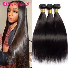 Straight Hair Brazilian Human Weave Bundles Natural Black 134 Piece 100% Remy 240402