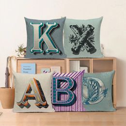 Pillow Letter Couch Cover 18x18 Retro For Bed Sofa Living Room Fancy Decoratif Pillowcases Home Decor