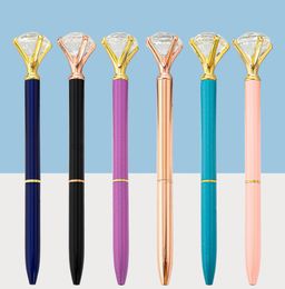 Crystal Glass Kawaii Ballpoint Pen Big Gem Ball Pens With Large Diamond Fashion School Office Supplies W08451445