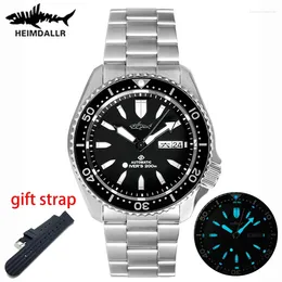 Wristwatches Heimdallr Men's SKX007 Mechanical Diver Watch 42MM Black Dial Ceramic Bezel NH36 Movement 20Bar Water Resistant Luminous