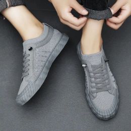 Boots Summer New Trendy Shoes Men Breathable Casual Sports Slipon Ice Silk Wearresistant Running Nonslip Cloth Shoe Board