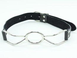 Open Metal Mouth Gag Plug Bondage Slave Restraints Genuine Leather Belt In Adult Games For Couples Fetish Oral Sex Toys For Women 7131523