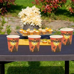 Disposable Cups Straws 24 Pcs Party Table Supplies Dinnerware Multi-use Cup Halloween Paper Outdoor Camping Tissue
