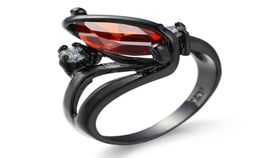 Creative 14KT Black Gold Horse Eye Ruby Ring 18K Gold Filled Emerald Pink Sapphire Jewelry Women Wedding Engagement Party Cocktail6157301
