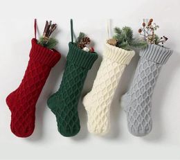 Personalised High Quality Knit Christmas Stocking Gift Bags Knit Decorations Xmas socking Large Decorative Socks F0602183919668