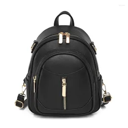 School Bags Light Luxury Small Backpack Women's 2024 Fashion Trend Soft Leather Multifunctional Book Bag