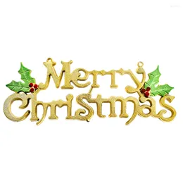 Decorative Figurines 19cm Christmas Tree Decoration Shiny Merry Letter Card For Xmas Hanging Ornament (Silver)