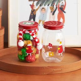 Storage Bottles 5pcs Christmas Candy Biscuits Transparent Drink Milk Tea Cups Jujube Hawthorn Year Packaging Box