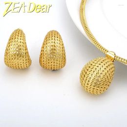 Necklace Earrings Set ZEADear Jewellery 18K Gold Plated Earring And Dainty Copper Collar Choker For Wedding Party Gift 2024 Jewellery