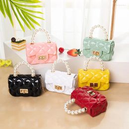 Shoulder Bags Luxury Mni Handbags Jelly Summer For Women 2024 Coin Purse Pvc Pearl Ladies Hand Small Crossbody Bag Cluth Sac A Main