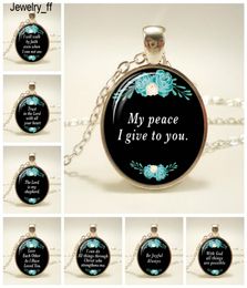 Bible Verses Glass Dome Pendant Necklace God Scripture Quote Jewelry Christian Christmas Jewelry Mother Sister Anniversary Gifts1319228
