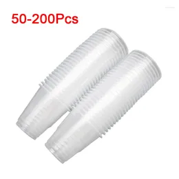 Disposable Cups Straws 50/100/200 Pcs Clear Plastic Cup Outdoor Picnic Birthday Kitchen Party Tableware Aviation Accessories