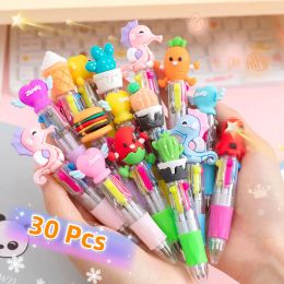 Pens 30Pcs/Lot Cute 4 Colours Mini Ballpoint Pens Cartoon Cactus Fast Food Lovely Wings Kids School Office Supplies Multicolor Pen