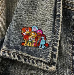 Fraggle X Rock TV Show Group Hug Enamel Pin Muppet Cartoon Brooch Badge for Backpacks Fashion Jewellery Gift2226232