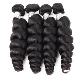 Ishow 12A Loose Wave Raw Human Hair Extensions 34 Bundles for Women All Ages Black 828inch Natural Colour Brazilian Peruvian Mala957230161