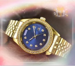 unisex womens mens Quartz Watches day date time three stiches diamonds ring dot japan quartz movement calendar Clock hour calendar wristwatch montre de luxe gifts